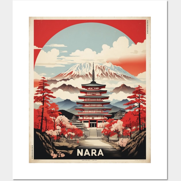 Nara Japan Travel Vintage Tourism Poster Wall Art by TravelersGems